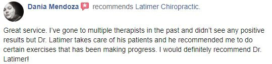 Latimer Chiropractic Patient Testimonial